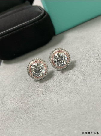 t*f*ny & co. round pink Di*m*nd stud earrings ag925