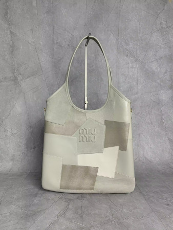 M1v M1v ivy leather patchwork bag 40x35cm