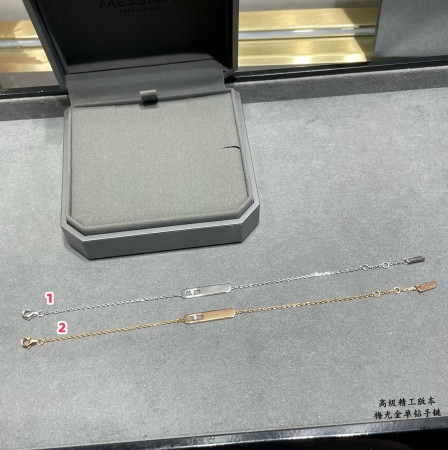 Mes1kaa polished gold single di*m*nd bracelet