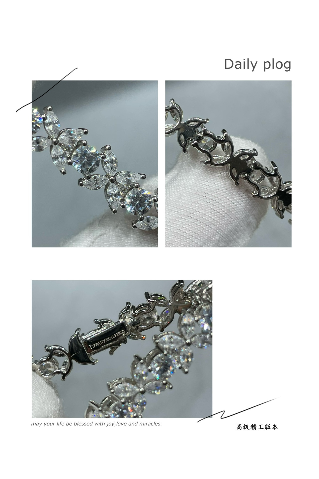 t*f*ny & co. soleste marquise Di*m*nd full bracelet ag925