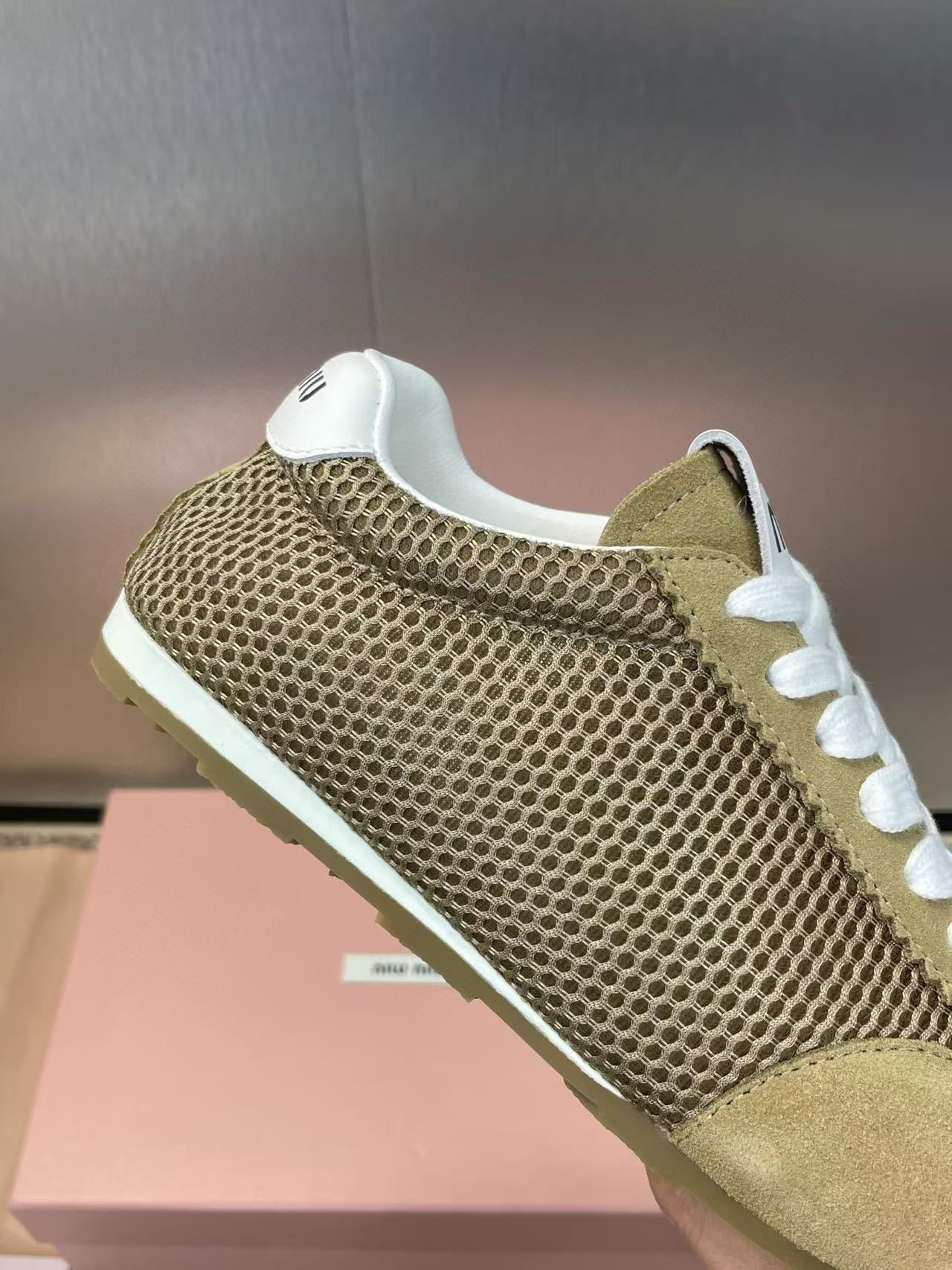 ua M1v M1v plume mesh and suede sneakers
