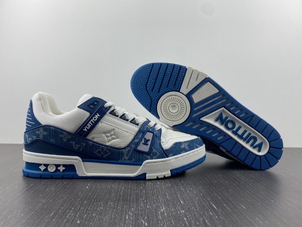 1v trainer monogram De*1m white blue