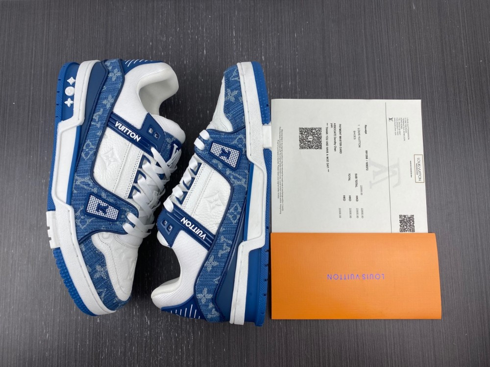 1v trainer monogram De*1m white blue