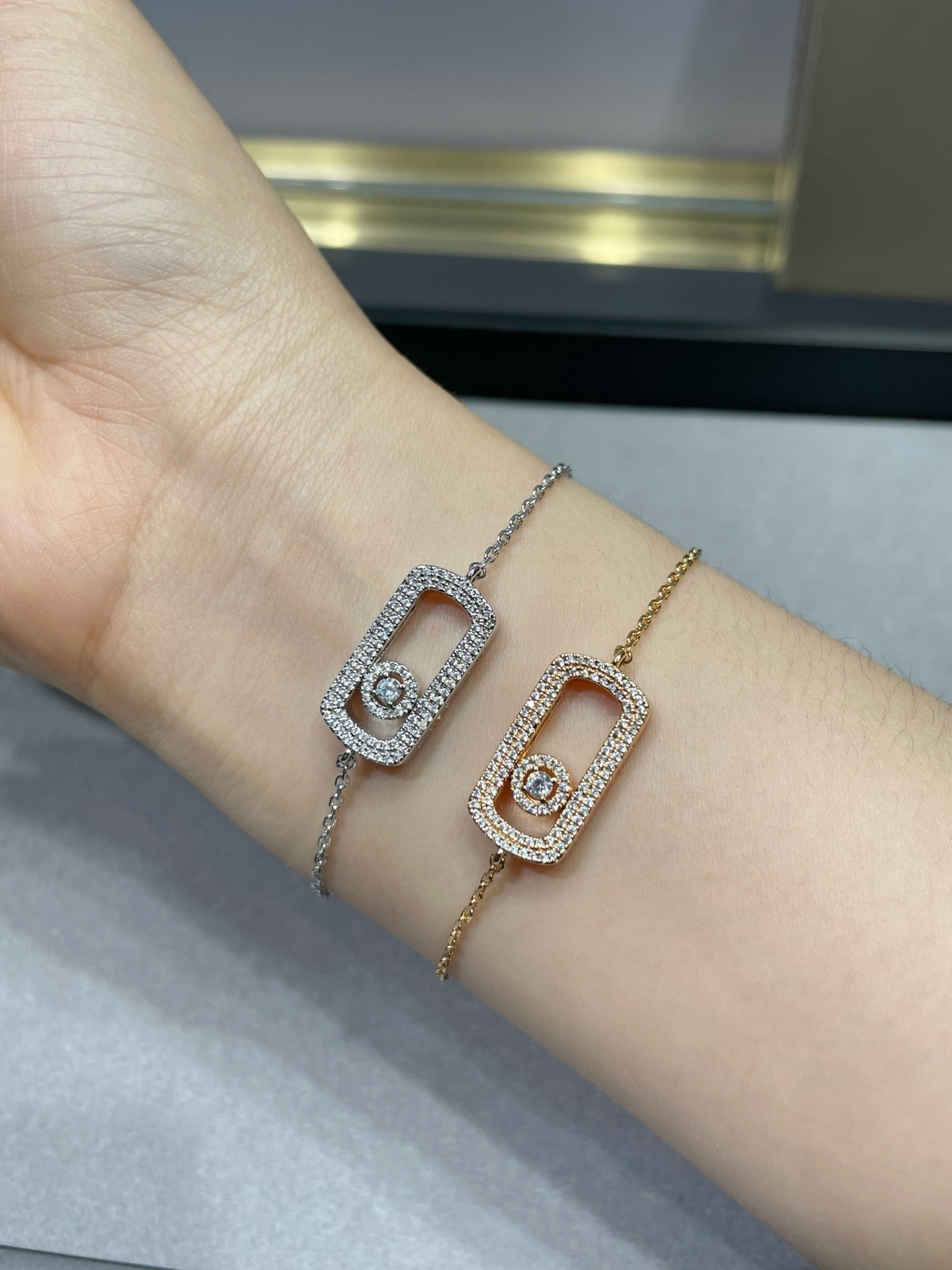 Mes1kaa large full di*m*nd bracelet