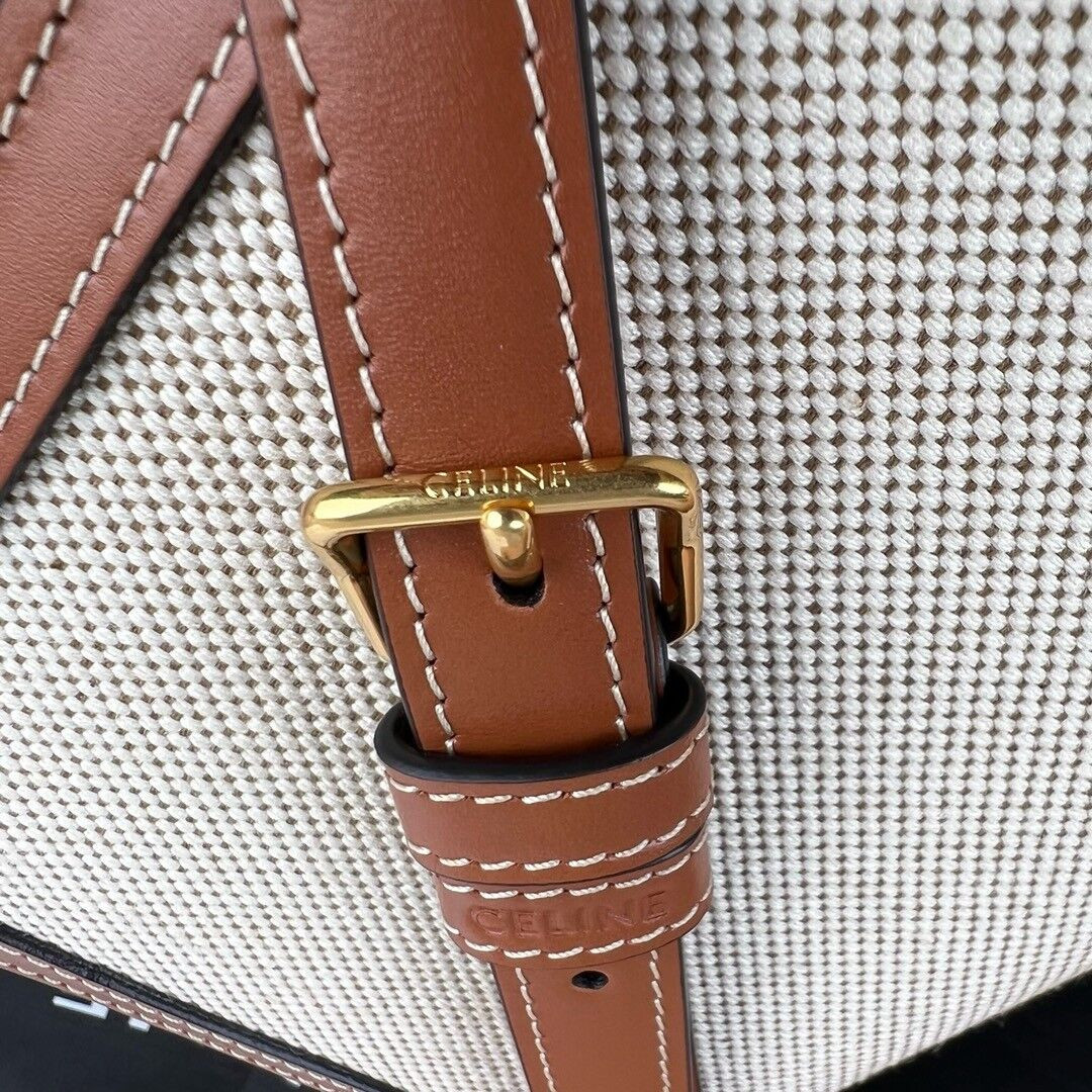 Ce**e teen triomphe bag in textile and calfskin 18.5x13.5x7cm