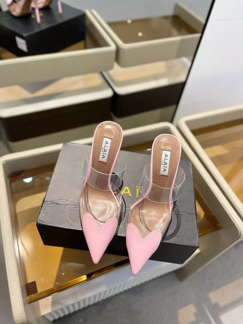 UA A1a1a Le Coeur Mule Heart-Toe Slingback Pump 10.5cm Heel