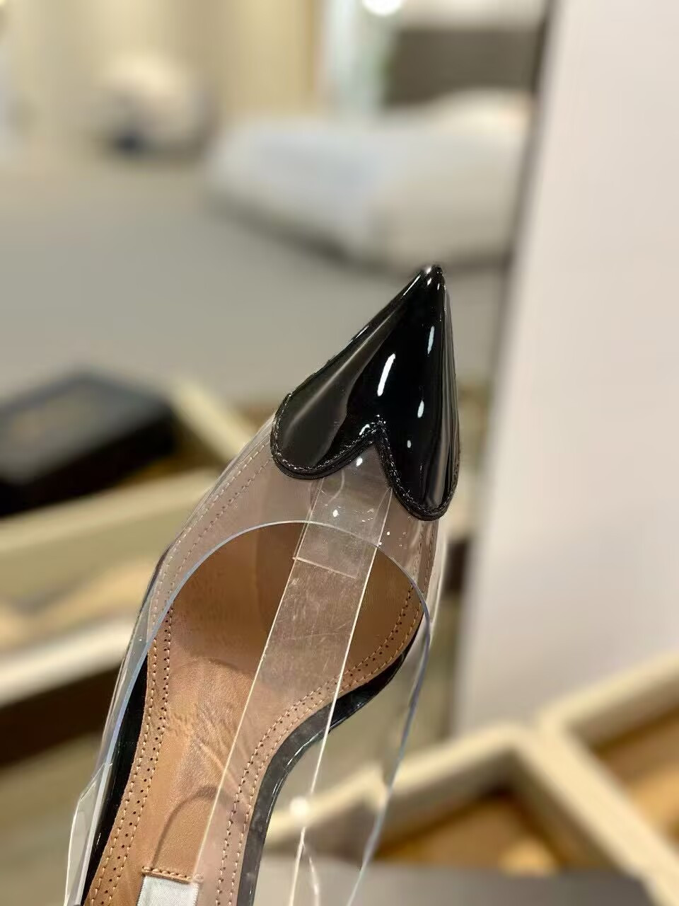 UA A1a1a Le Coeur Plexi Heart-Toe Slingback Pump