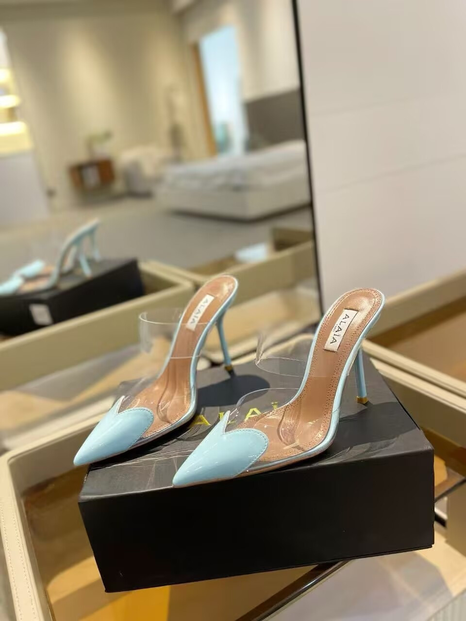 UA A1a1a Le Coeur Mule Heart-Toe Slingback Pump 10.5cm Heel