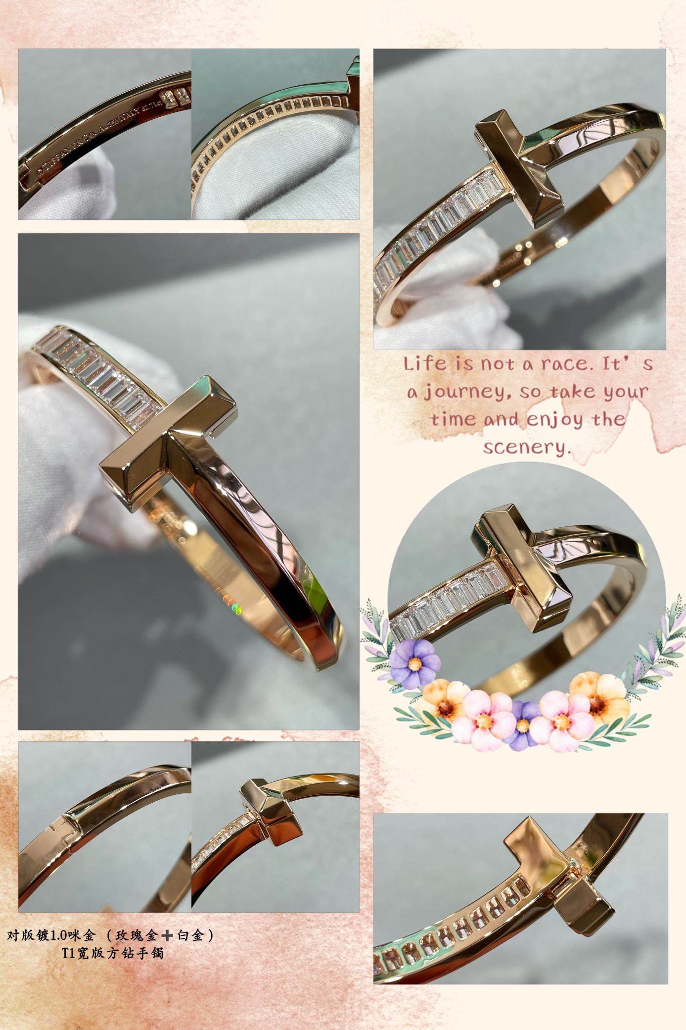 t*f*ny & co. t1 wide square Di*m*nd bracelet