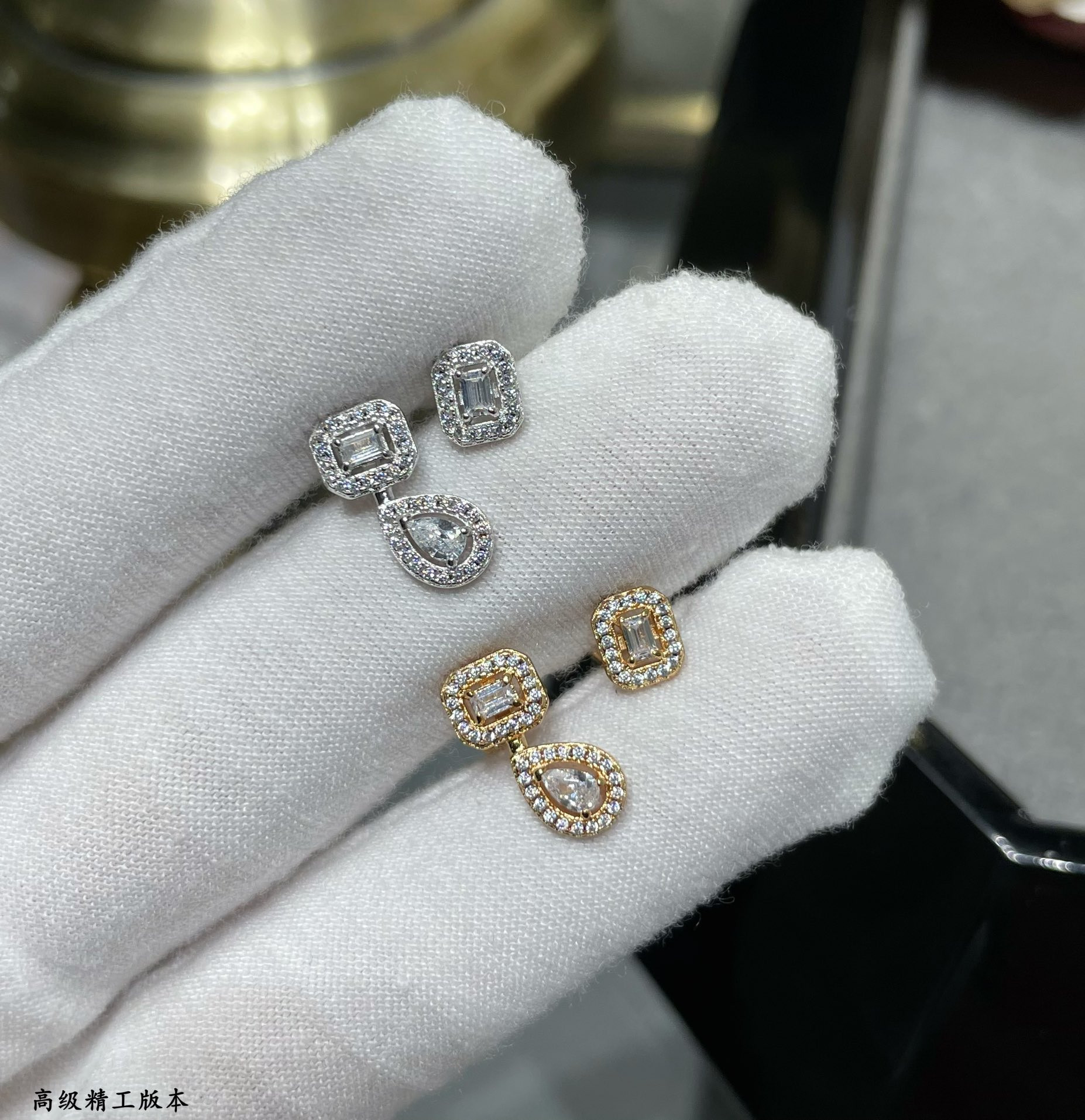 Mes1kaa ab style drop ice cube stud earrings