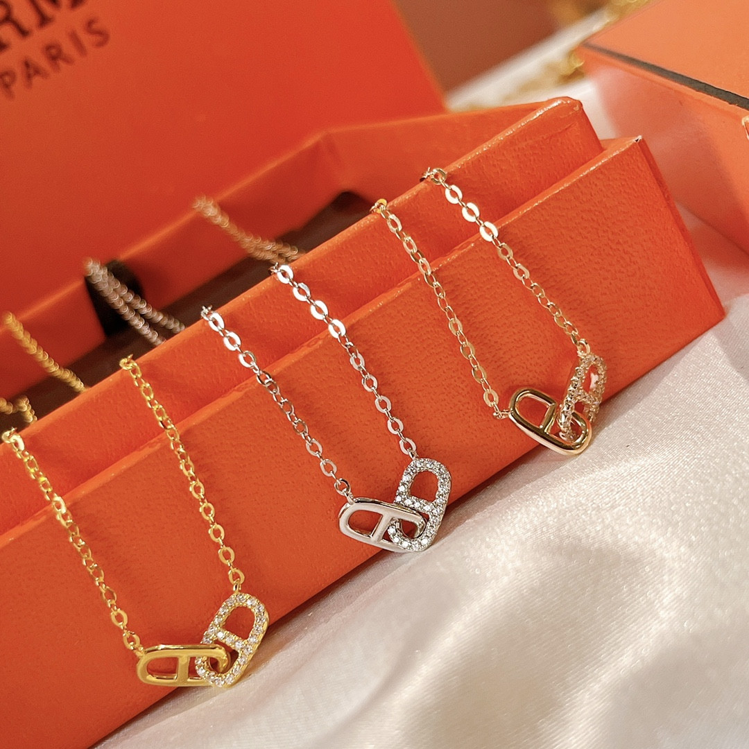 H**me5 pig nose double-ring necklace