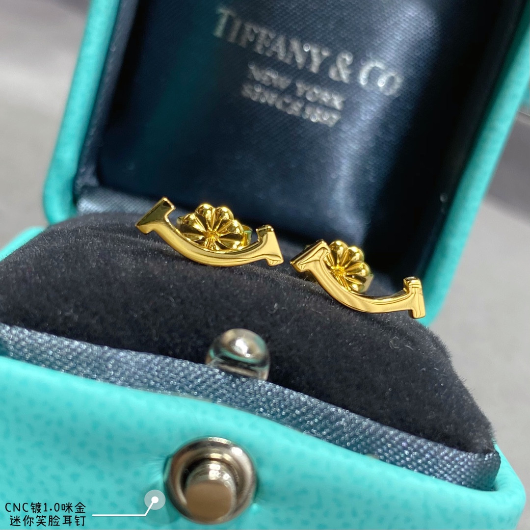 T*f*ny & co. mini smile smooth stud earrings
