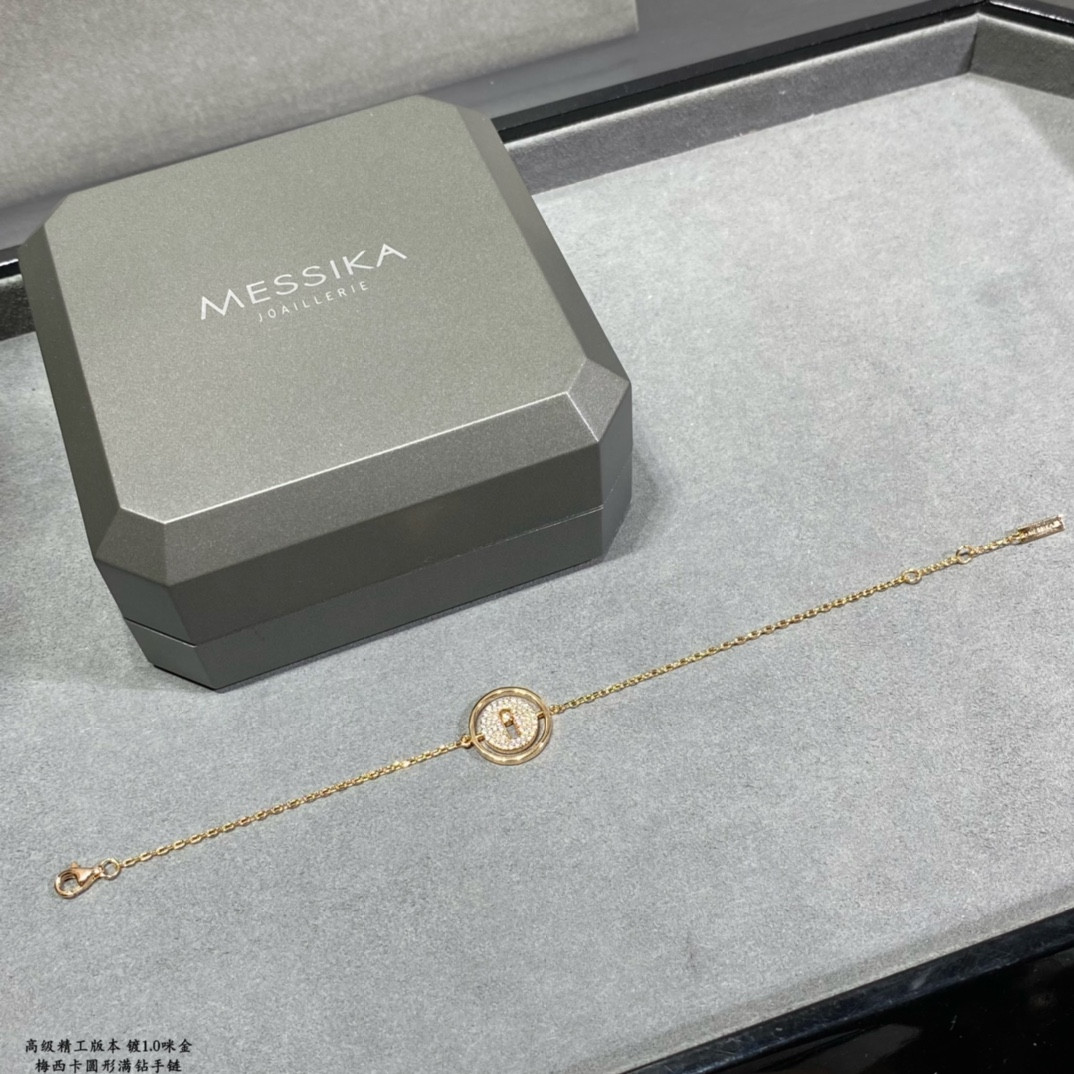Mes1kaa round full di*m*nd swinging bracelet