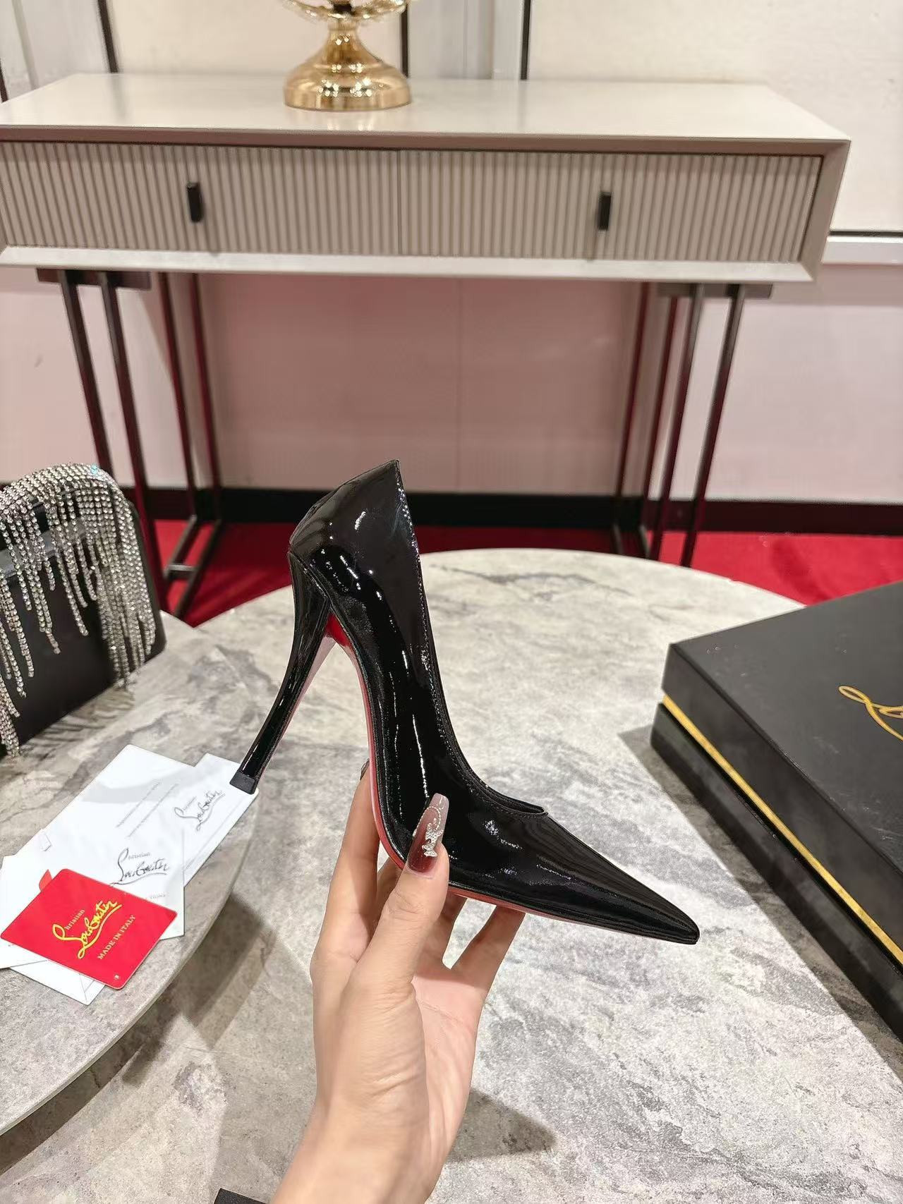 ua ch**an louboutin cl red-botT0m shoes 10cm heel