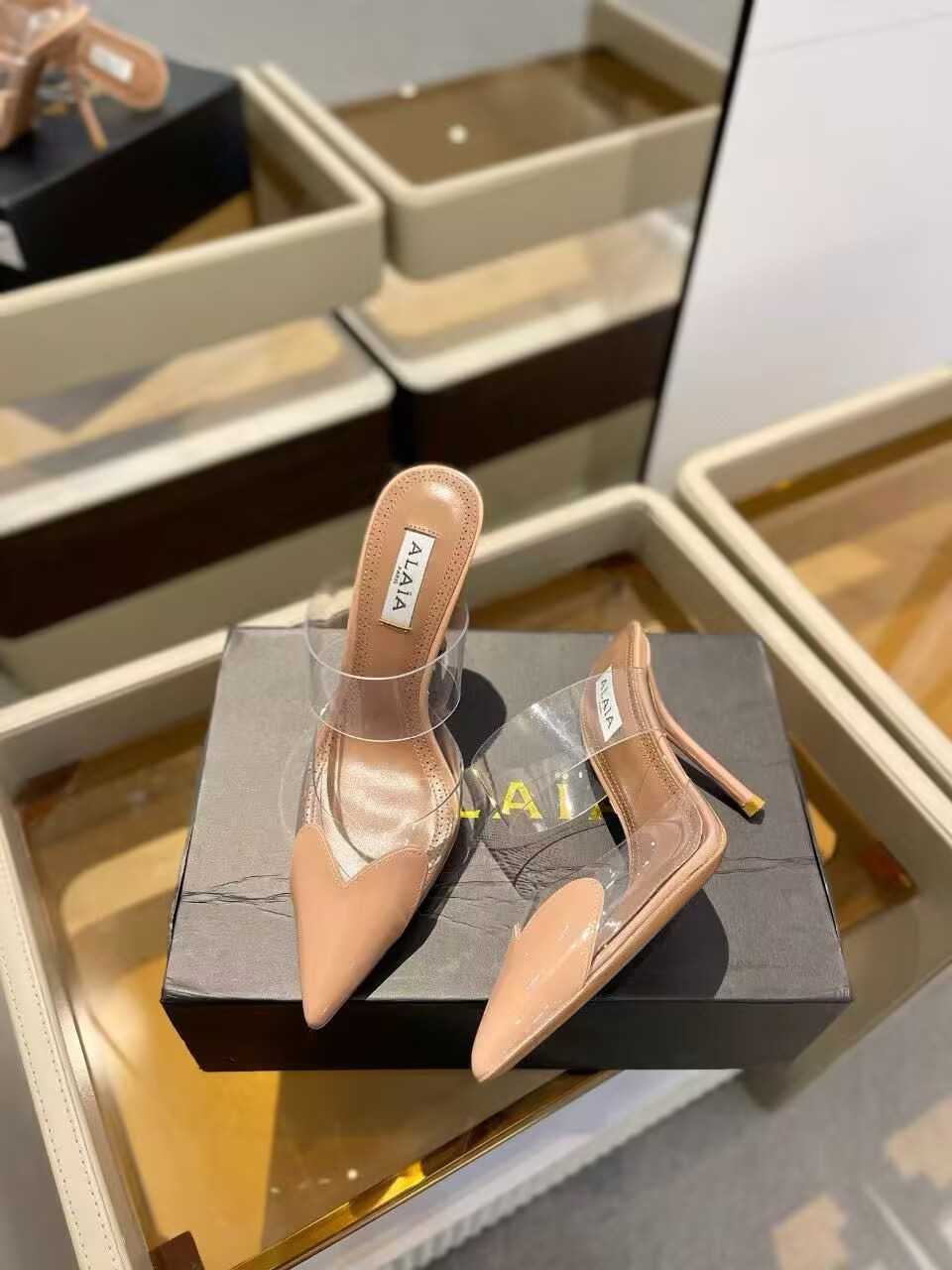 UA A1a1a Le Coeur Mule Heart-Toe Slingback Pump 10.5cm Heel