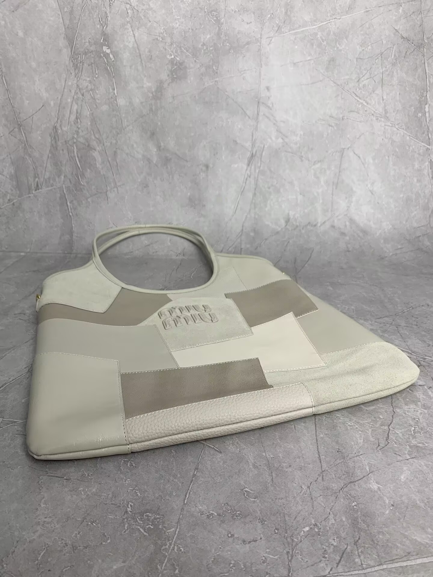 M1v M1v ivy leather patchwork bag 40x35cm