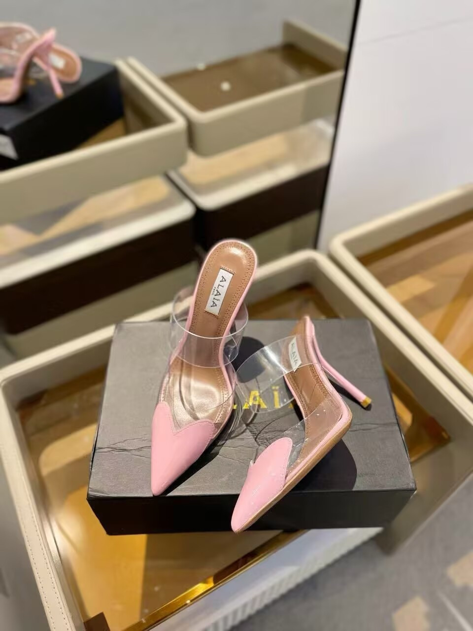 UA A1a1a Le Coeur Mule Heart-Toe Slingback Pump 10.5cm Heel