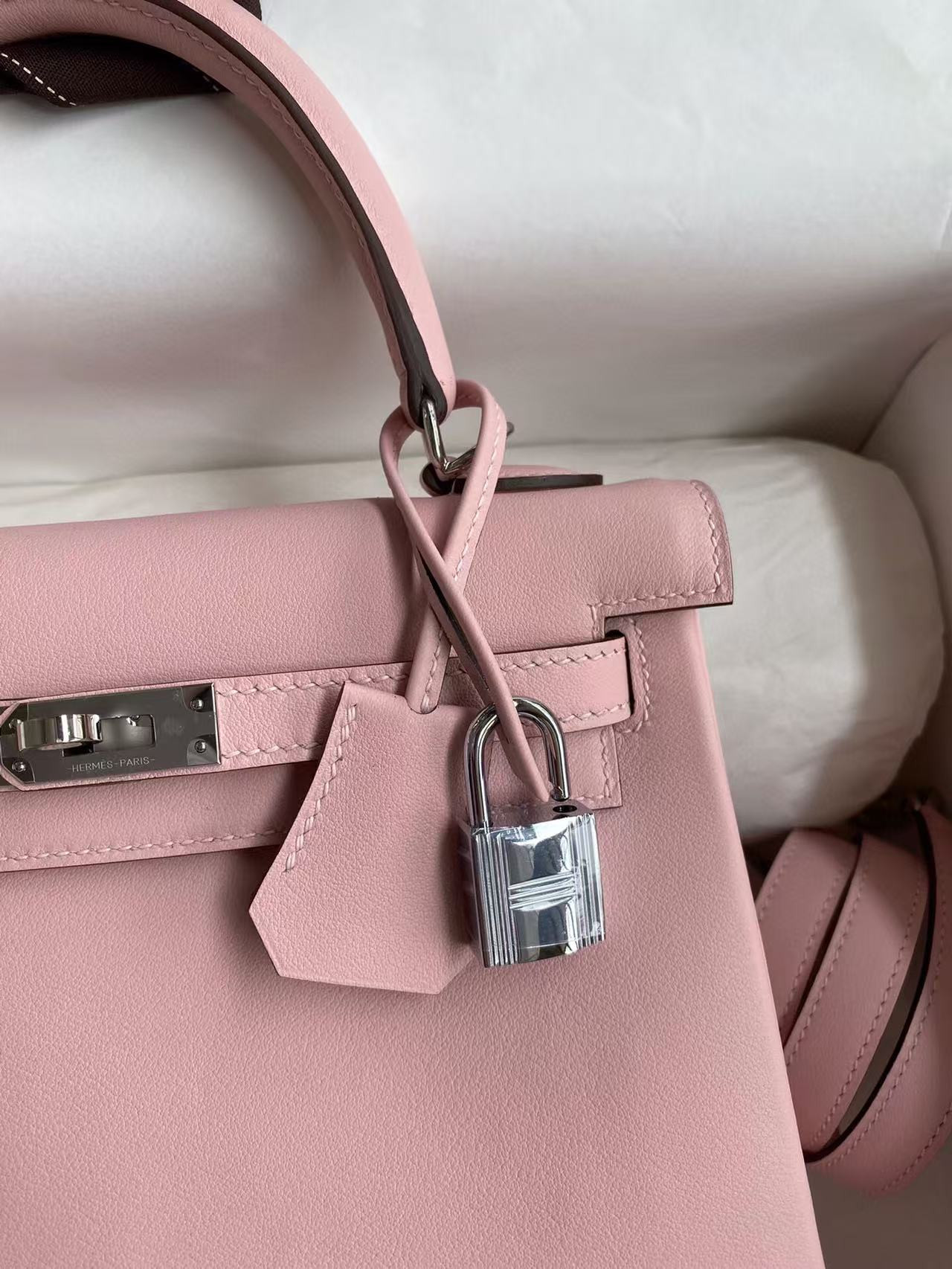 HERMÈS Kelly Silver-tone Hardware swift 25 28 (Customized, about 20days, no return no exchange)