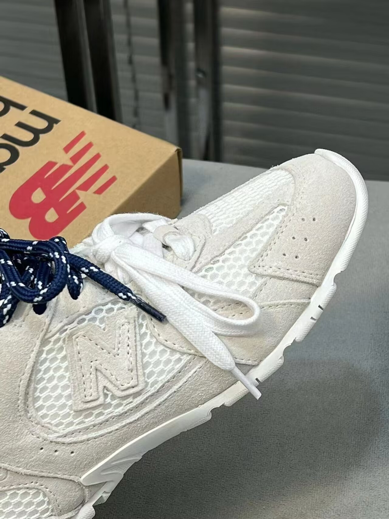 ua m1v m1v x new Ba1an*e 530 sl suede and mesh sneakers