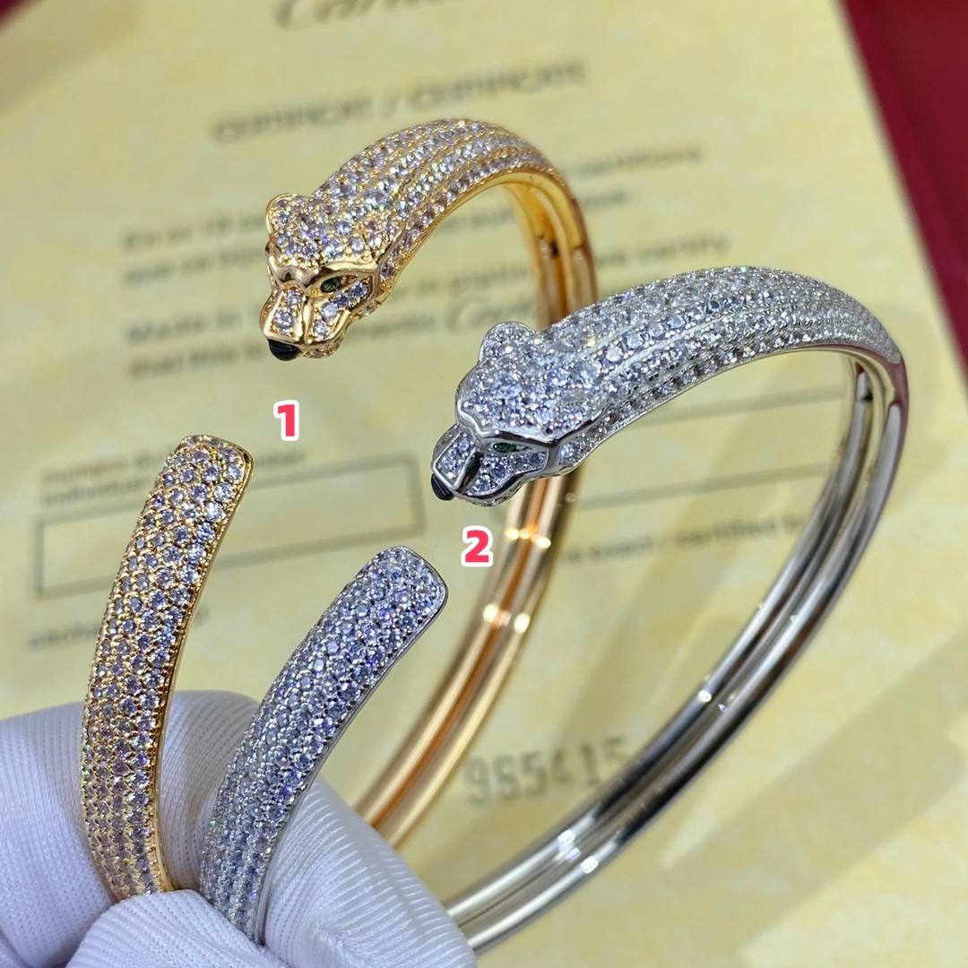 ca*t*er hand-set Di*m*nd thin half Di*m*nd leopard bracelet