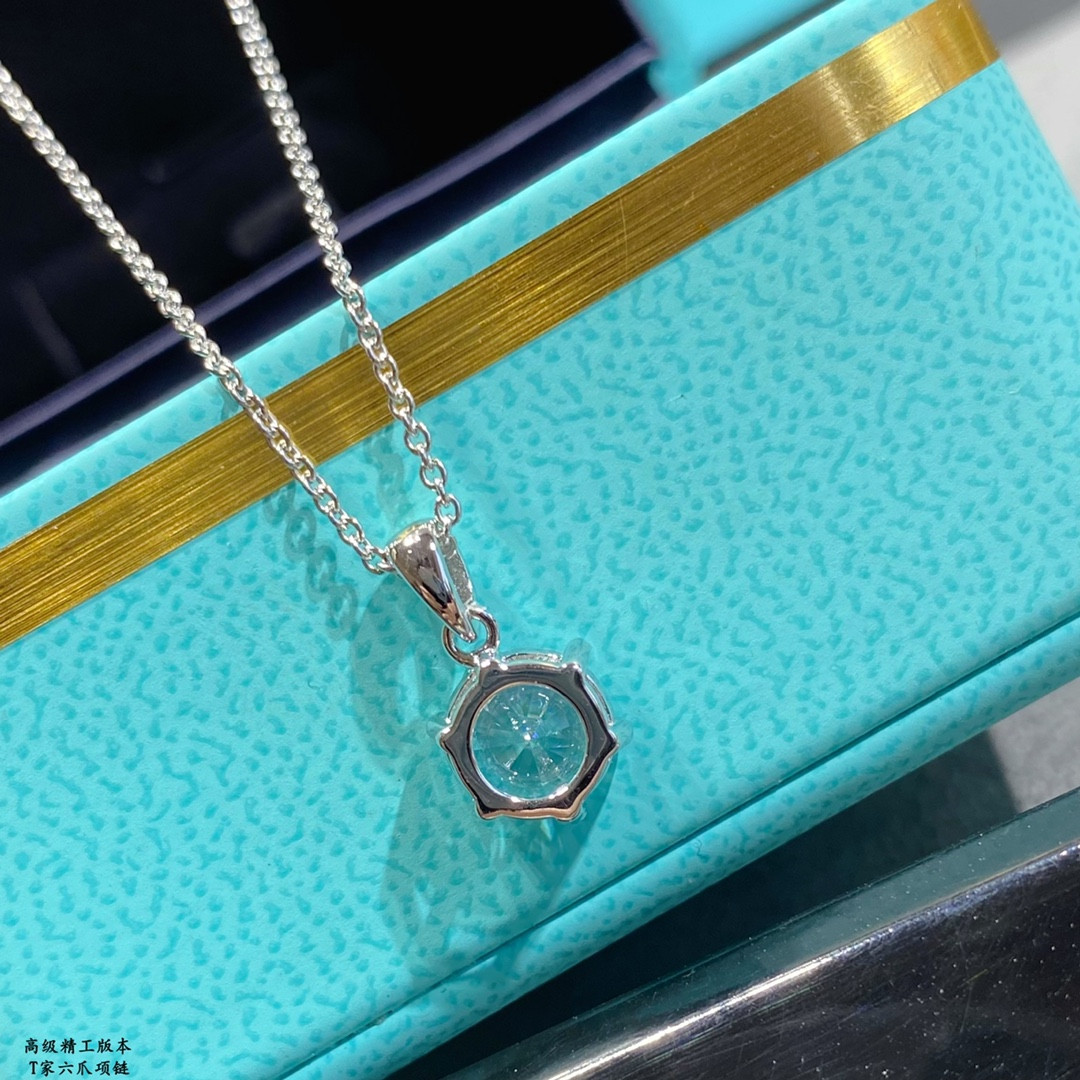 T*f*ny & co. setting six-prong pendant necklace ag925