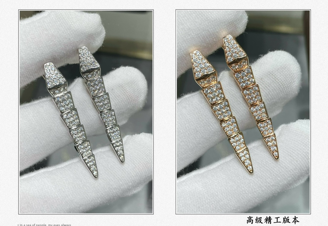 B*l*ai full-level drill snake earrings