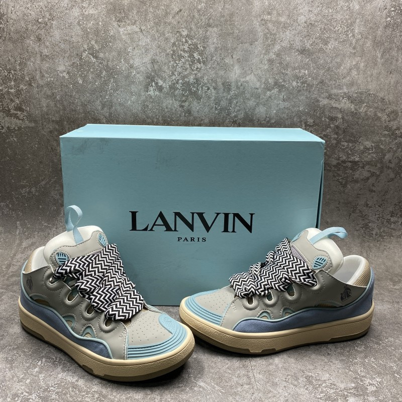 Lanu1n leather curb light blue gum