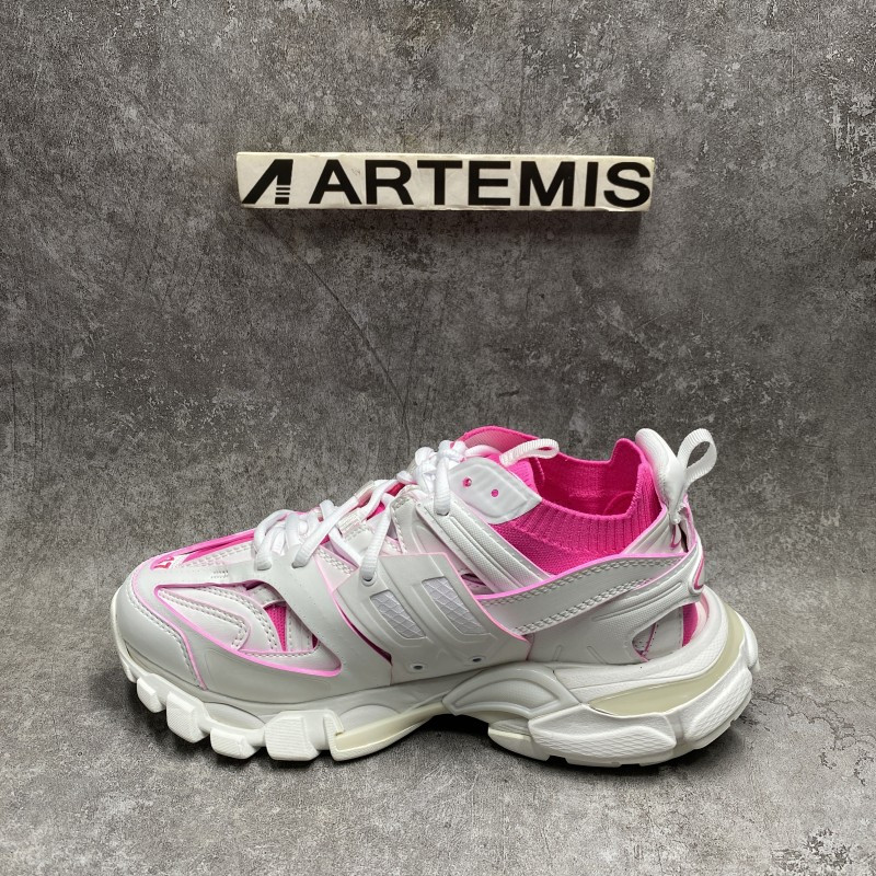 Ba*len*cia*ga track sock white pink