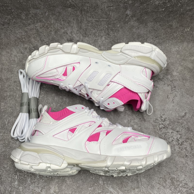 Ba*len*cia*ga track sock white pink