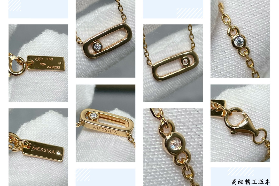 Mes1kaa polished single di*m*nd moving necklace
