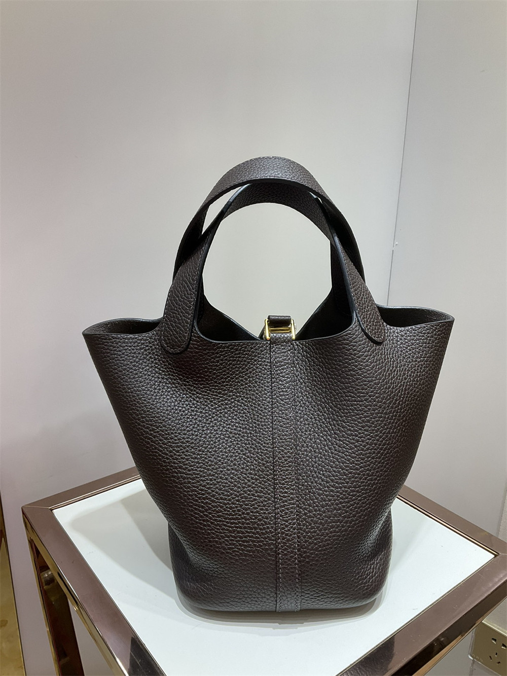 H**me5 picotin 18cm ebony -dark black to deep brown color without original box