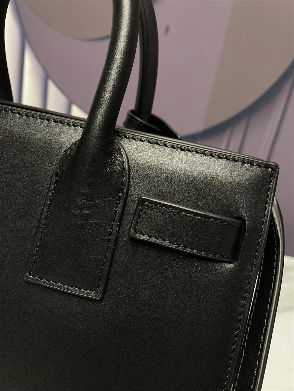 Y*L sac de jour baby in shiny leather black