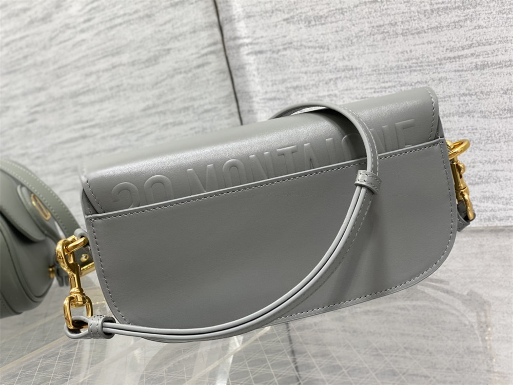 D*or bobby east-west bag latte box calfskin grey