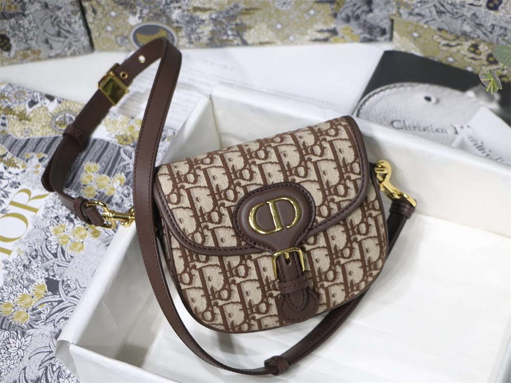 medium D*or bobby bag brown D*or oblique jacquard