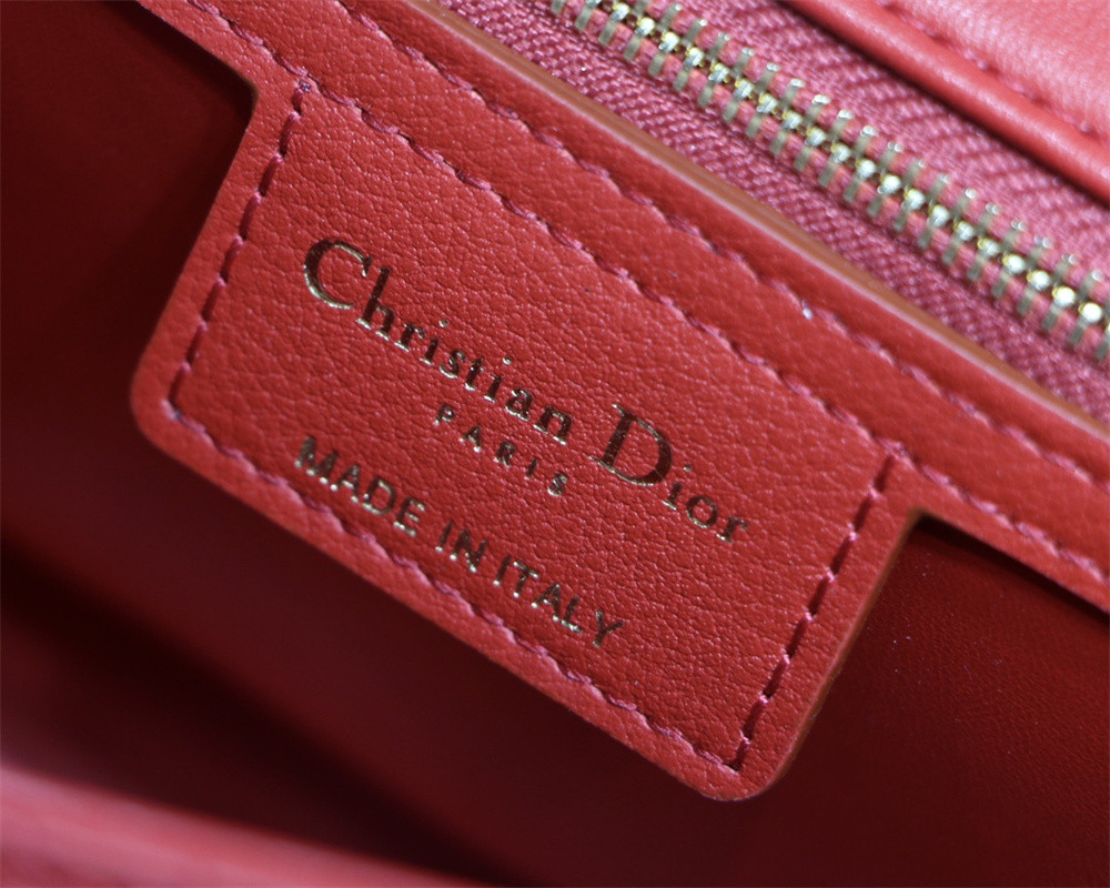 medium D*or caro bag amour red 25.5 x 15.5 x 8 cm