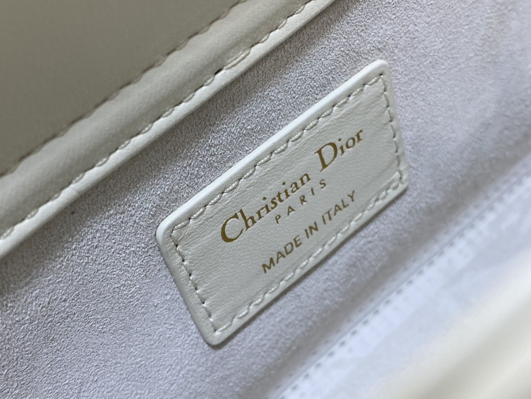 D*or medium lady d-joy bag white with butterfly studs