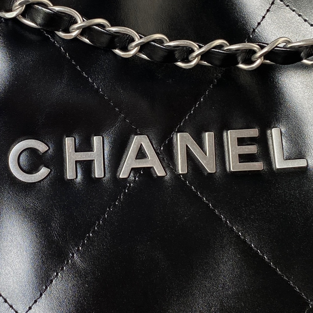 Ch*el 22 handbag shiny calfskin 30×45×8cm