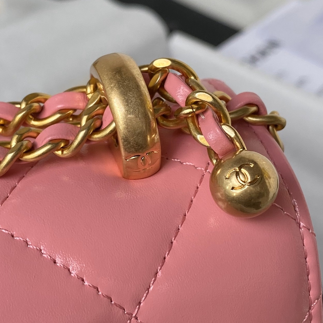 Ch*el mini flap bag pink 12×19×8cm