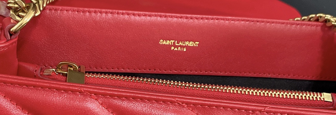 Y*L loulou medium in quilted leather red 12.5 x 8.6 x 3.5 inches