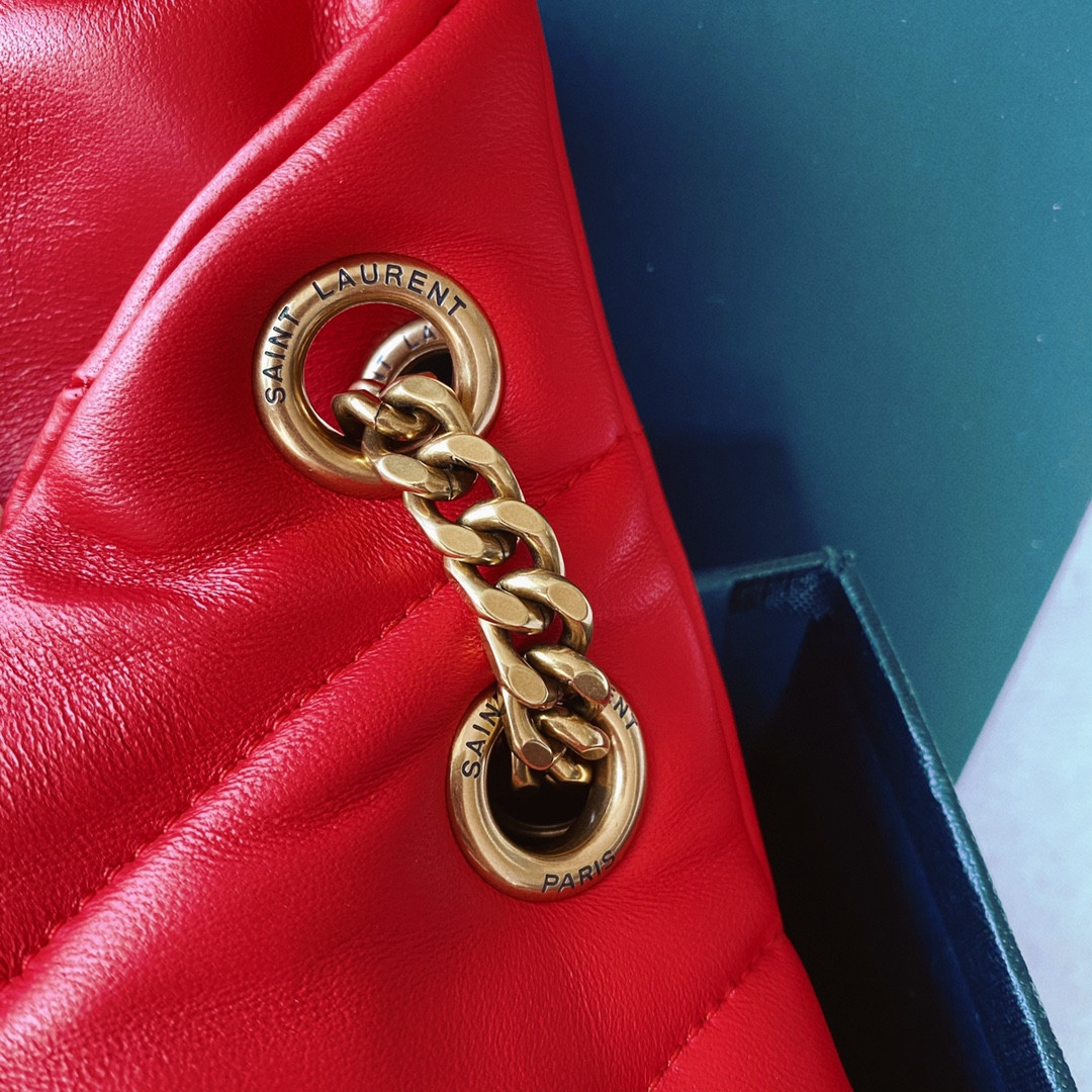 Y*L puffer small in nappa leather red 11.4 x 6.6 x 4.3 inches