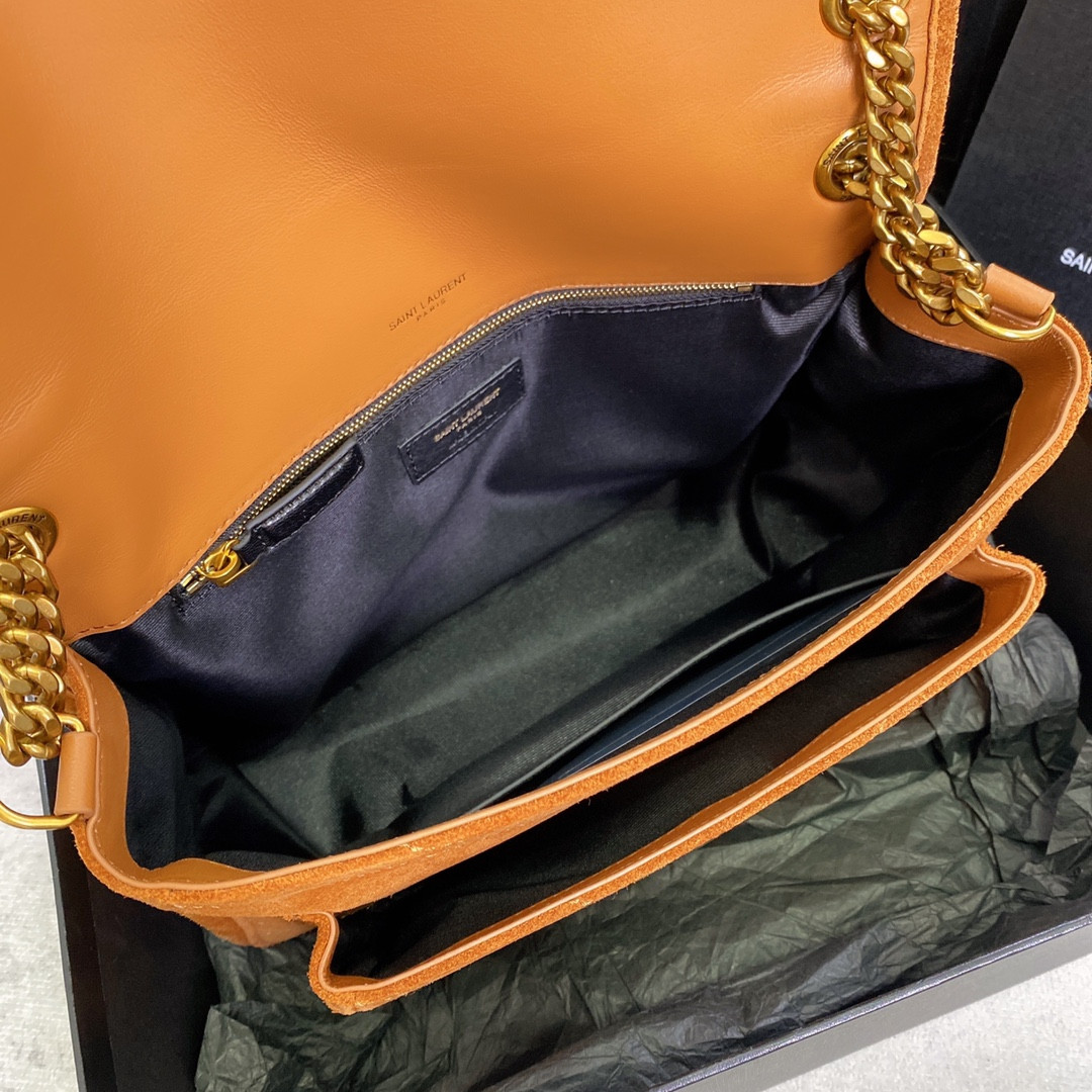 Y*L niki medium in suede orange 11 x 7.8 x 3.3 inches