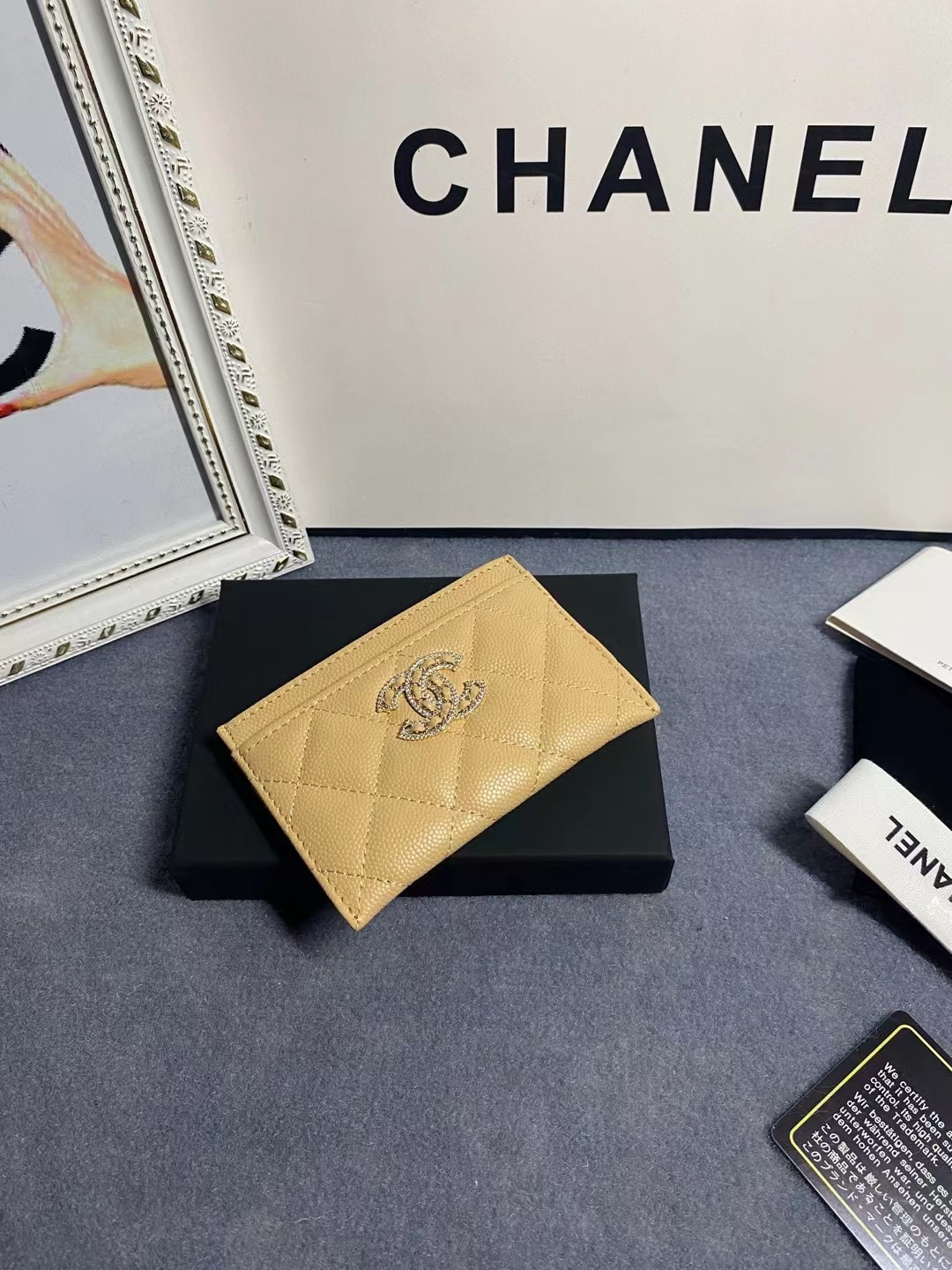 Ch*el card holder 11.2×7.5×0.5cm
