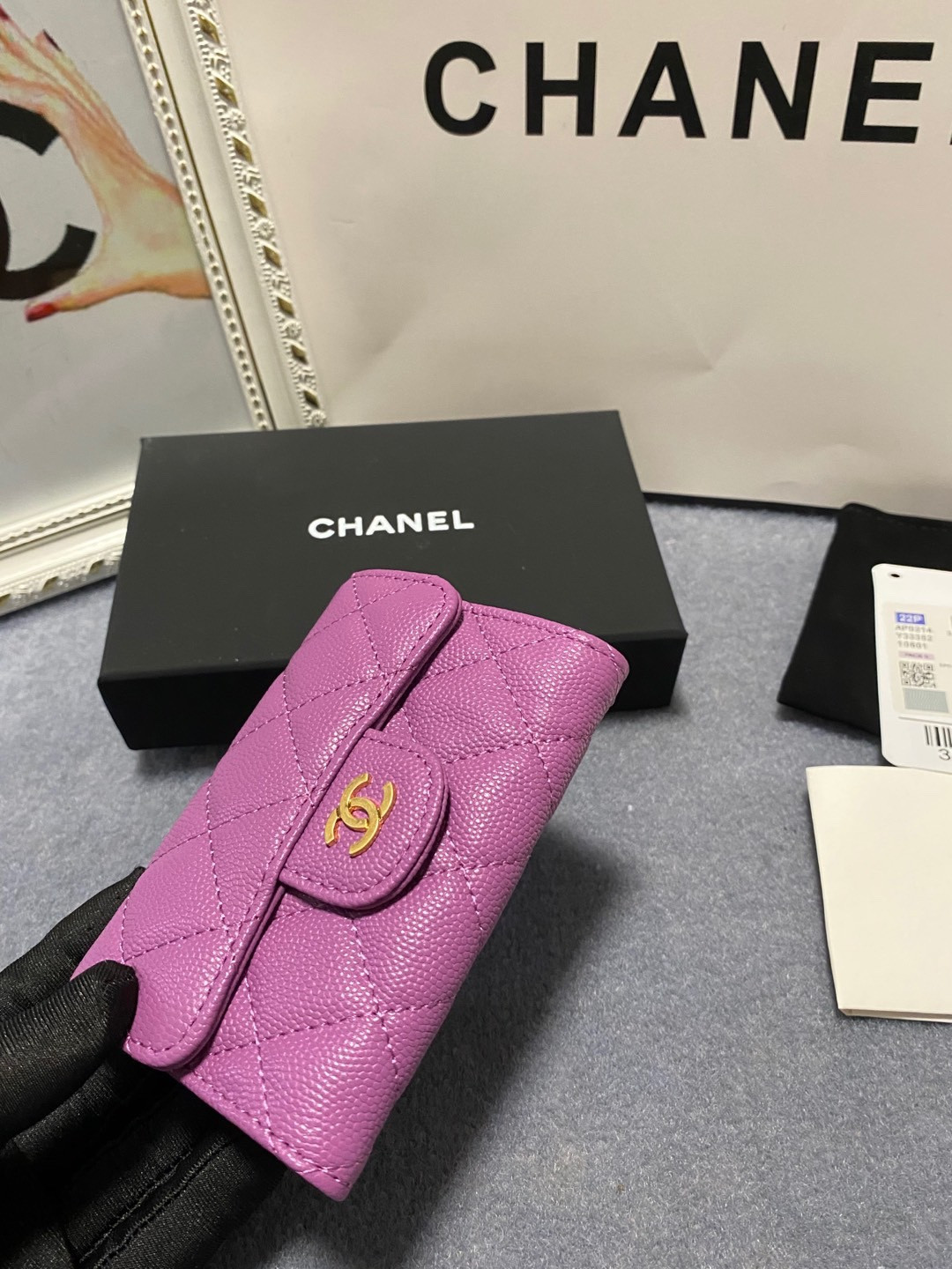 Ch*el card holder 11.3 x 7.5 x 2.5 cm