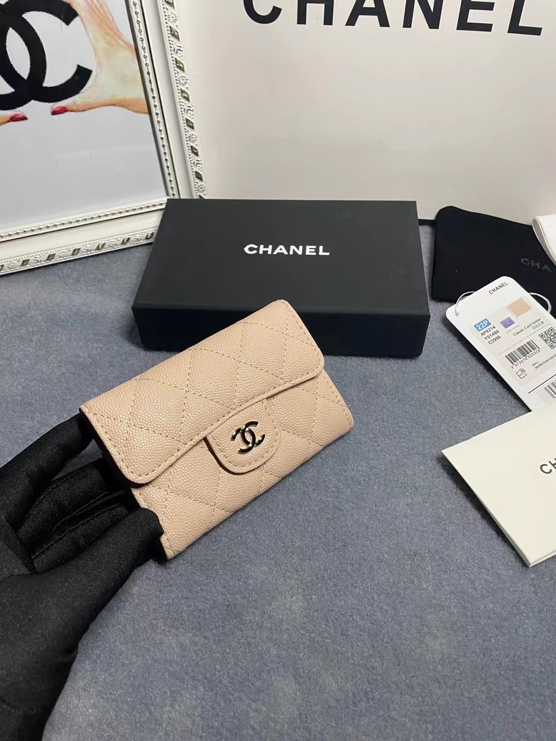Ch*el card holder 11.3 x 7.5 x 2.5 cm