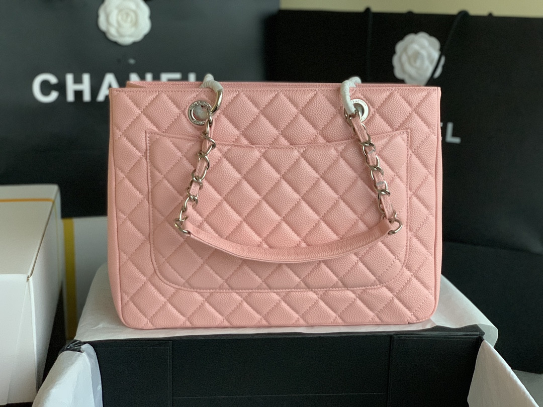 Ch*el gst caviar leather hardware 24x33x13cm