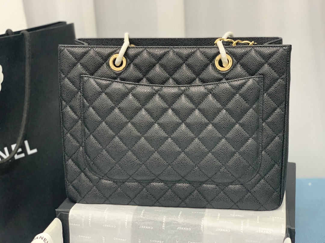 Ch*el gst caviar leather hardware 24x33x13cm