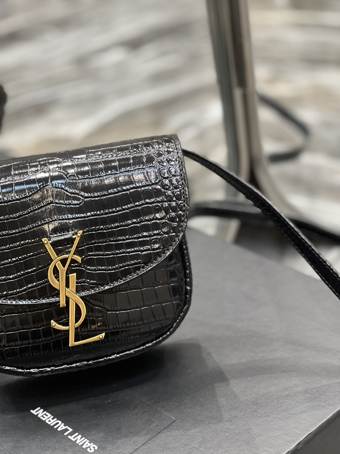 Y*L kaia small satchel in smooth leather 7.2 x 6.1 x 2.1 inches
