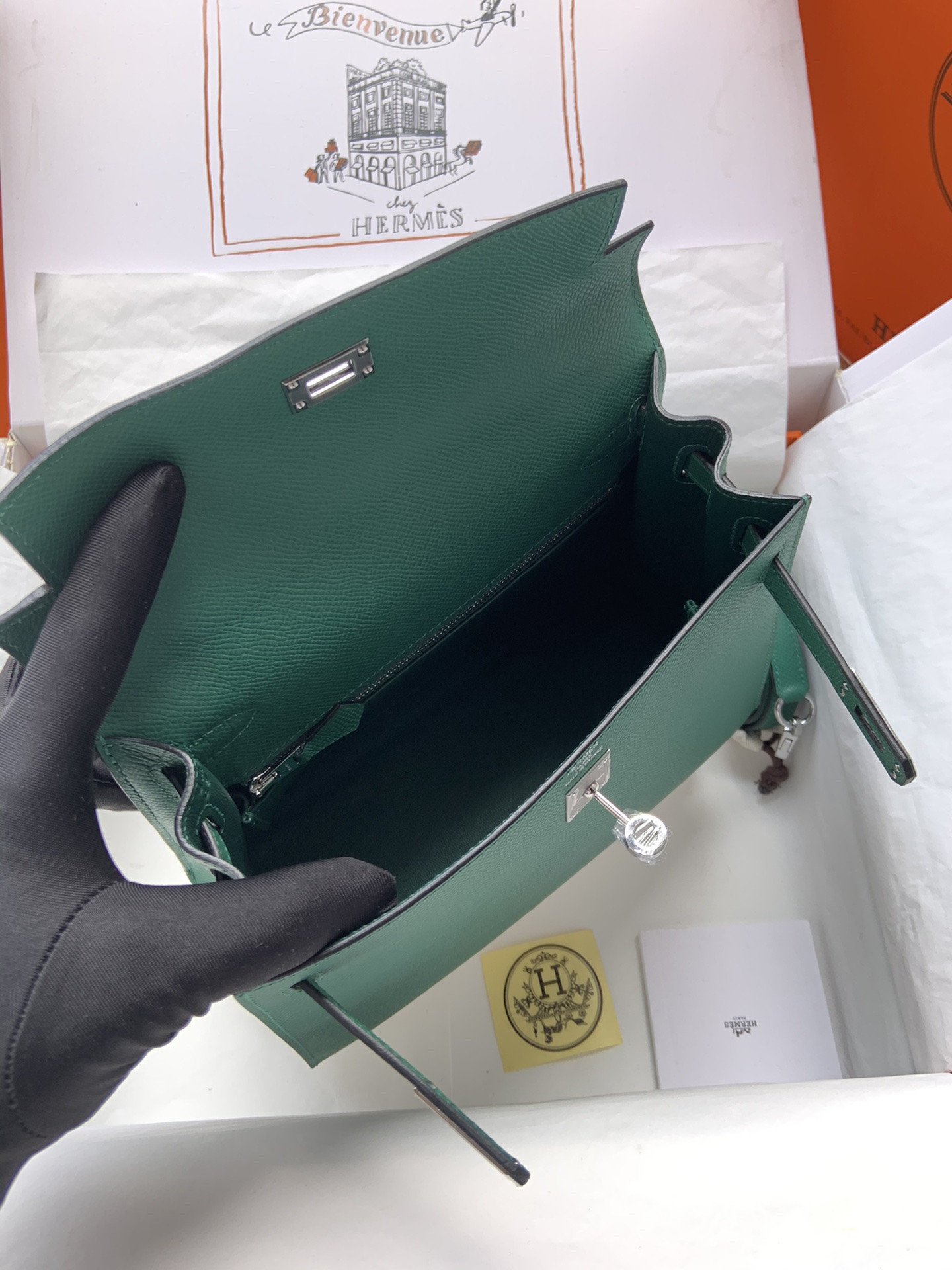 HERMÈS Kelly Silver-tone Hardware 25 28