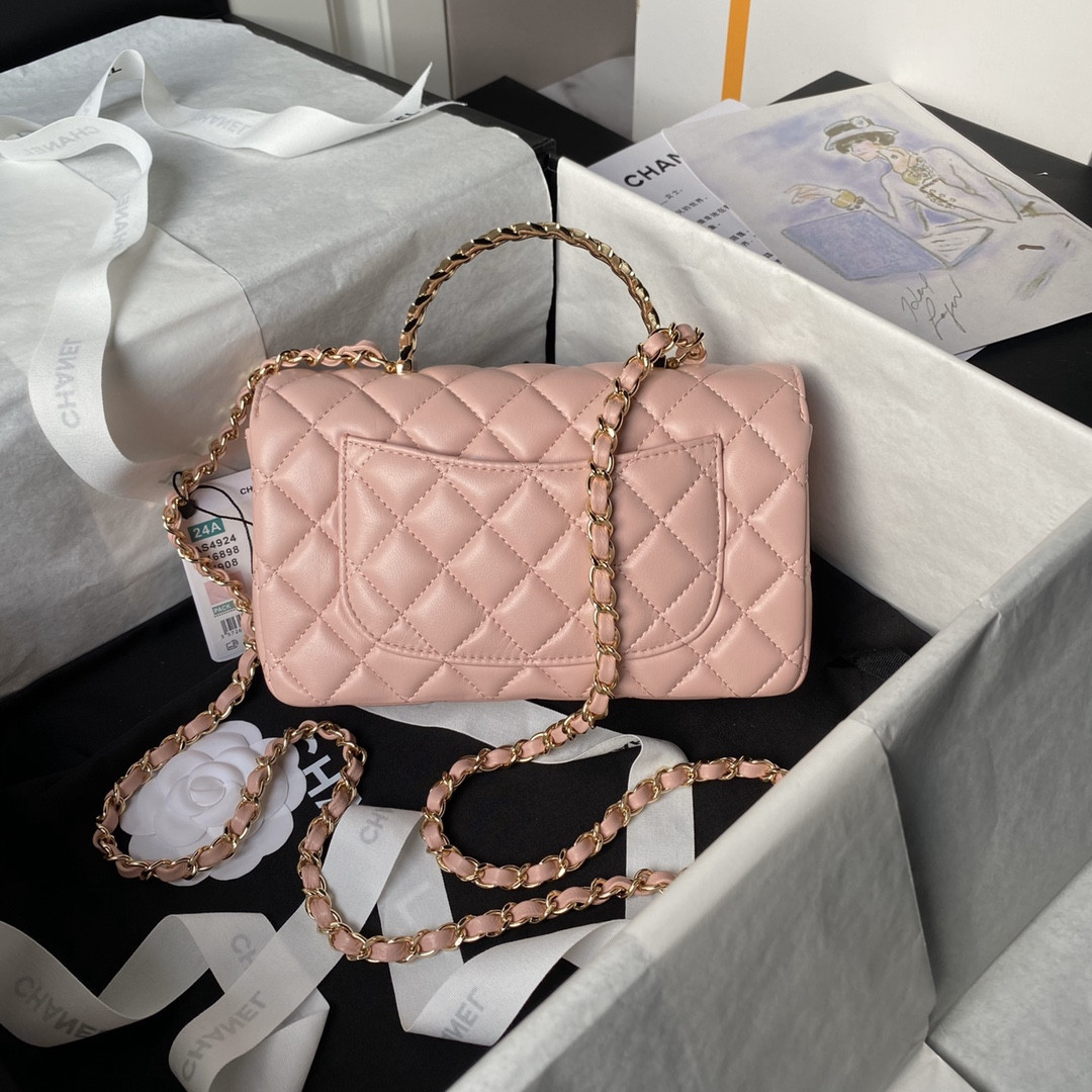 Ch*el 24a mini classic handbag 12 × 20 × 6 cm