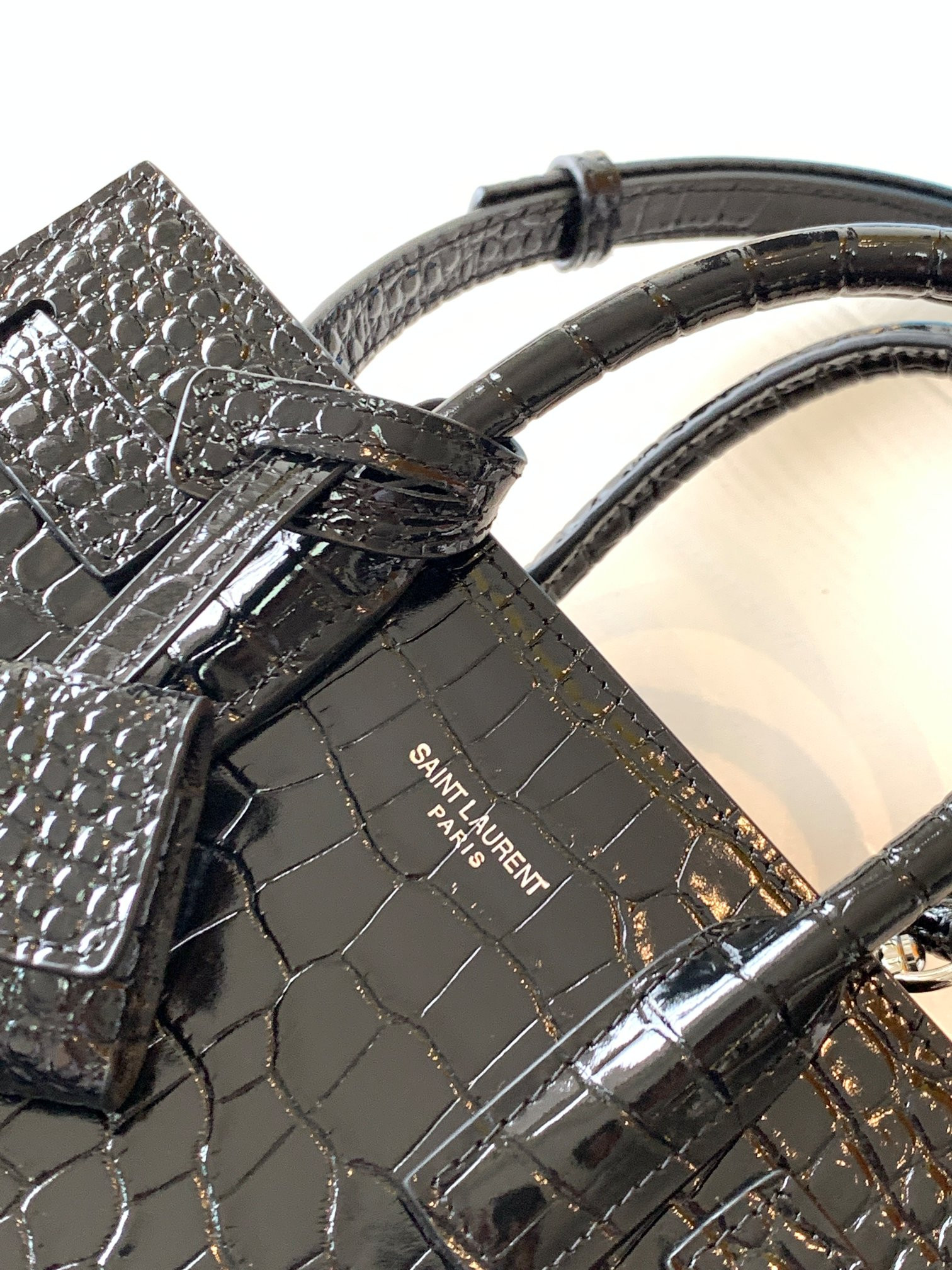 Y*L sac de jour in crocodile embossed leather - nano 22x18x10.5cm